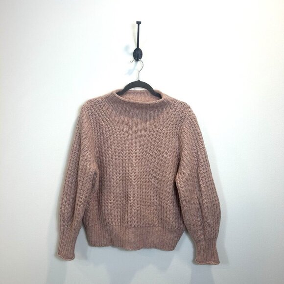 Madewell Sweaters - Madewell Loretto Mockneck Pullover Sweater Heather Pink Sz Medium NG986 Wool